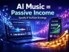 How to Earn Passive Income with AI-Generated Music on Spotify and YouTube Futuristic AI music production setup showing digital streaming income growth from Spotify and YouTube