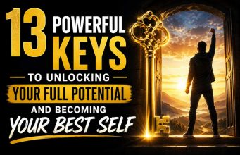 13 Powerful Keys to Unlocking Your Full Potential and Becoming Your Best Self Visual representation of 13 keys, each representing a principle for unlocking your full potential and personal growth.