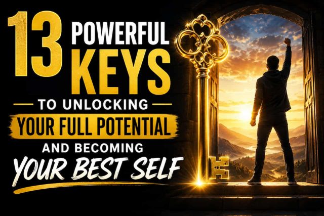 Visual representation of 13 keys, each representing a principle for unlocking your full potential and personal growth.