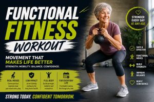 senior lady demonstrating functional fitness