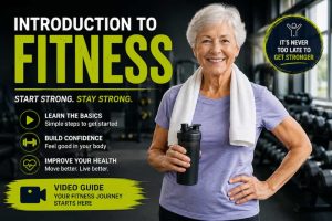 senior lady in a gym holding a water bottle