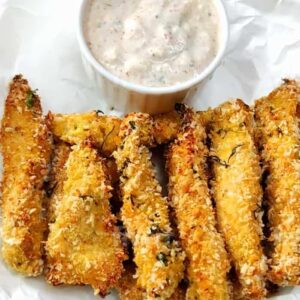 crispy coconut buttermilk chicken with dip