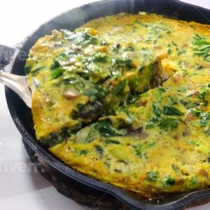 super green mushroom and veggie frittata