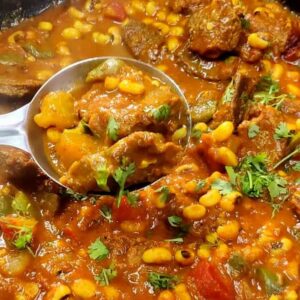 Caribbean Goat Curry with Rice and Black-Eyed Beans