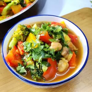 vegetable soup in a bowl