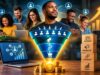 Build Your Sales Army: How Affiliate Funnels Sell for You Diverse team works around a glowing marketing funnel with linked profiles and rising graph; blocks read recruit, promote, convert, earn beside coins.
